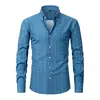 Camisa impresa transfronteriza para hombre tacto de alta gama camisa elástica en cuatro direcciones camisa a cuadros casual de negocios para hombre manga larga para hombre