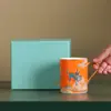 Caneca de Porcelana Branca Kirin Estilo Chinês Jingdezhen Copo de Água Cerâmico Cultural e Criativo com Borda Dourada Logo de Presente Cultural e Criativo