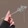 Nuevo Pasador de Pelo con Estrella y Luna de Borlas Dulces para Mujer, Accesorio de Pelo de Alta Gama para Sesión de Fotos, Elegante Pasador Azul Líquido