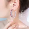 Pendientes Cao Shi Estilo Europeo y Americano de Lujo Ligero Transfronterizos con Diseño Único, Pendientes de Aro Grandes Exagerados en Forma de C de Personalidad con Circonita