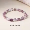 Design Original de Pulseira de Pedra Natural Irregular com Contas Assimétricas para Mulheres, Cristal de Cabelo Colorido de Nicho de Verão e Pedras Trituradas Irregulares