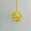 Collar de Racimo Floral Dorado para Mujer, Juego de Cadena con Colgante de Flor de Arena Dorada Vietnamita de Imitación, Joyería Versátil al por Mayor
