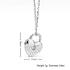 Collar Colgante Único de Acero de Titanio en Forma de Corazón, Cadena de Forma O de Circonita de Alta Gama Cadena para Clavícula Accesorio Versátil para Mujer