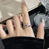 Anel de Coração em Prata de Lei S925 com Zircônia Colorida para Mulheres, Zircônia Multicor cravejada, Luxo Leve, Personalizado, Versátil, Lançamento, Joia de Mão