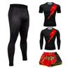 Calças justas de manga comprida de boxe Terno de treinamento de luta Terno de luta Masculino e feminino Sanda Suit Calças de fitness de secagem rápida Quatro peças