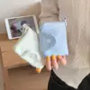 Portatarjetas de Capas Múltiples con Diseño de Puntos y Estrellas, Portatarjetas Portátil para Auriculares y Tarjeta de Identificación para Viajar, Mini Billetera Multifuncional para Monedas