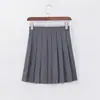 Comercio exterior transfronterizo, con servicio postventa, conjunto auténtico JK de dos piezas en color gris, uniforme escolar JK estilo marinero, falda plisada, falda de color liso