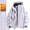 Jaqueta Rose Red Pica-Pau para Homens e Mulheres 2025 Nova Primavera & Outono Super Bonita Jaqueta de Caminhada Três em Um para Exterior