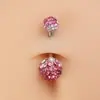 Piercing de umbigo novo com gradiente de diamante transfronteiriço haste de aço inoxidável joia perfurante para garota popular street style prego de diamante completo atacado