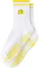 Meias de Yoga para Mulheres Meia-Calça Antiderrapantes Longas para Fitness Pilates Esportes com Shorts de Tubarão Bordado Cartoon Meias de Algodão