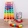 Educação Infantil Transfronteiriça Brinquedos Educativos para Crianças Bebê Piano de Oito Tons de Madeira Conjunto Torre Arco-Íris Coluna Minhoca Torcida Presente Atacado