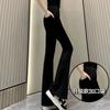 Calça Yoga Flare com Bolsos para Mulheres, Leggings Finas de Verão com Cintura Alta para Controle da Barriga, Calças Tubarão, Calças Ligeiramente Flare Justas