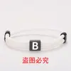 Pulseira Corda de Milão Multicor Transfronteiriça 26 Letras Aço Inoxidável Preto Letreiro Ajustável Pulseira de Corda Trançada