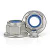 Acero Inoxidable 304 Tuerca de Seguridad Antiaflojamiento de Nylon con Brida Hexagonal Tuerca de Bloqueo Antideslizante M3M4M5M6M8-M12