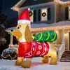 Decorações Infláveis de Natal para Exterior 2,1m Dachshund Inflável Carregando Árvore de Natal Luz LED Inflável Enfeites para Pátio