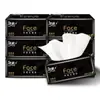 Jierou 100 Hojas Papel de Tejido Negro Suave de 3 Capas Servilleta Facial sin Perfume Papel Higiénico Toalla de Mano para Bebé Asequible