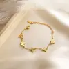 Colar Yunyao Estilo Chinês Borboleta com Borla Ouro 18K Aço Titânio Estilo Ins Nova Corrente para Clavícula Não Desbota Presente de Aniversário para Amante