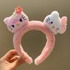 Molho de gato fofo ~ Orelhas de gato de pele preta Leopardo Pelúcia Cabelo Hoop Feminino Lavagem de rosto Maquiagem Faixa de cabeça Desenho animado Acessórios para cabelo
