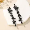 Pendientes Geométricos de Borla Incrustados con Diamantes de Moda para Mujer, Estilo Europeo y Americano, Exagerados, de Alta Gama, Elegantes Pendientes, Accesorios para Orejas Modernos y Únicos al por Mayor