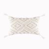 Funda de almohada decorativa de estilo étnico, color blanco cremoso, estilo bohemio marroquí, para sala de estar, sofá, ventanal, almohada de cintura