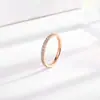 Anillo Minimalista de Acero de Titanio con Diamantes de Círculo Completo Estilo Coreano para Mujer, Accesorio de Amistad de Nicho, Accesorio Versátil de Moda