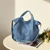 Nova Bolsa Tote de Sarja Simples e Versátil 2026 para Mulheres, Bolsa de Ombro de Grande Capacidade para o Dia a Dia, Bolsa de Mão Fashion para Compras