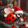 Navidad Transfronteriza Acrílico Nuevos Adornos de Animales Navideños Decoración de Espejo Retrovisor Interior de Coche Colgante Llavero