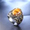 Anel Geométrico Masculino em Aço Inoxidável Galvanizado Estilo Europeu e Americano Primavera 2025 Anel Fashion para o Dia a Dia