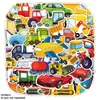 Nuevo Set de 50 Lindas Calcomanías de Vehículos de Construcción y Coches de Herramientas para Cuadernos Infantiles, Diarios y Calcomanías Decorativas Impermeables
