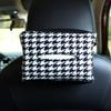 Nova Caixa de Lenços para Carro Pied-de-Poule Caixa de Papel para Pendurar no Carro Couro Bolsa de Lenços Fashion Suprimentos para Interior de Carro