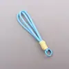 Lanyard para Teléfono de Bloques de Color Cuerda Enrollada de Poliéster Llavero Colgante Muñeco de Peluche DIY Colgante para Bolso Accesorios