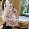 Mochila Casual de Cuadros Estilo Japonés para Mujer, Versión Coreana, Estilo Universitario, Mochila Escolar para Estudiantes de Secundaria y Preparatoria, Mochila de Lona de Gran Capacidad