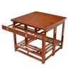 Mesa Cuadrada Plegable Calefactora para Uso Doméstico, Base para Fogata, Mesa de Comedor Marrón de 80 cm, Mesa Kang, Mesa de Café para Sala de Estar