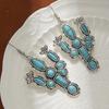Pendientes Retro Étnicos Transfronterizos Europeos y Americanos Pendientes de Cactus de Piedra de Pino de Alta Calidad Joyería para Orejas Estilo Bohemio para Mujeres