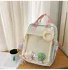 Mochila Transparente Ins Estilo Japonés Linda para Niñas, Adecuada para Estudiantes, Uso Diario, Clase, Salidas y Mochila Versátil