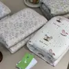 Corea del Sur Algodón de Ganso Cubierta de Cama Juego de Tres Piezas Lavable a Máquina Algodón de Doble Cara Acolchado Sábana de Cama Acolchada Manta Universal para Todas las Estaciones