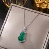 Corrente de clavícula em aço titânio estilo nacional retrô pingente de cadeado da paz de jade temperamento versátil acessórios de alto padrão estilo chinês