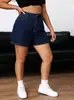 Shorts Jeans Feminino Moda Europeia e Americana Transfronteiriça Tamanho Grande Casual Emagrecedor Cintura Alta Stretch