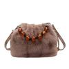 Otoño e Invierno 2024 Nuevo Bolso Cruzado de Pelo de Imitación de Visón Bolso Cubo de Leopardo Bolso de Mano Estilo Nacional Bolso de Pelo Retro de Nicho
