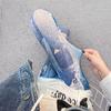 Mallas de Malla para Mujer Ropa Exterior Delgada Elemento Mecánico Azul Denim Estampado Pantalones Básicos Ajustados Ajustados Mallas Ajustadas