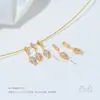 Pingente de Tulipa Banhado a Ouro 14K com Cobre e Zircônia, Contas Espaçadoras em Formato 9, Acessórios para Pulseira e Colar DIY Feitos à Mão