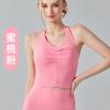 Sexy Chaleco Deportivo sin Tirantes para Mujer Cinturón Almohadilla para el Pecho Temperamento Antideslizante Hombro Chaleco de Yoga Verano Chaleco de Fitness para Exterior