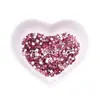 K9 Novos Strass Redondos Rosa-Choque Brilhantes com Fundo Plano para Nail Art, Strass Triturados, Strass para Preenchimento, Strass Rosa-Choque para Nail Art com 33 Facetas