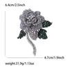 Nova Broche de Rosa Pesado Exquisito de Liga de Alta Qualidade com Strass Elegante Elegante Roupas Femininas Corsage Broche de Joia