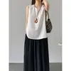 Blusa floral de linho com amarração nas costas estilo coreano Jiangzuo para mulheres, design de verão 2026, top elegante sem mangas 26087