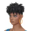 Bloque de Reemplazo de Cabello Corto Rizado para Mujer de Comercio Exterior Peluca Rizada de Tornillo Africano Bloque de Cabello Peluca Afro Esponjosa Bloque de Cabello