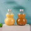 Ventas Directas de Fábrica Botella para Bebida de Té Cold Brew de 350ml Forma de Bombilla de PET Plástico Té de Leche Estilo Nuevo Forma de Calabaza Grado Alimenticio Portátil