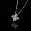 Collar de Trébol de Cuatro Hojas de Moissanita Cobre Blanco Chapado en Oro Lujo Ligero Gama Alta Versátil Estilo Popular de Transmisión en Vivo de Douyin Europeo Americano