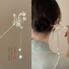Horquilla con borlas de estilo antiguo para mujer, recogido con palillos, tocado Hanfu de súper hada, horquilla, accesorios para el cabello de alta calidad con paso agitado