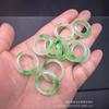 Anillo de Flor Verde Flotante de Jade Bashan para Hombres y Mujeres Anillo de Jade de Roca de Cuarzo Anillo de Jade para Correr Hebilla de Anillo al por Mayor